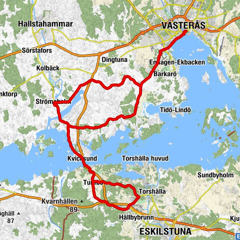 Västerås Central - Västerås - Tumbo kyrka - Rytterne kyrka