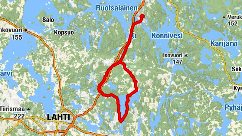 Pyhätön - Heinola - Sinilähde - Myllykylä