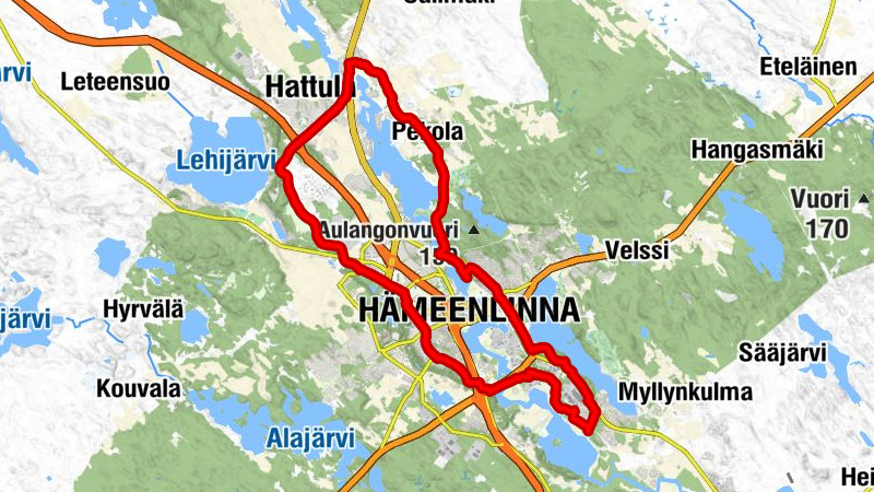 Hämeenlinna - Mantereenvuori - Vanajan kirkko - Käikälä