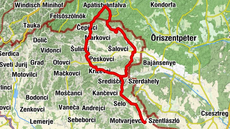 Motvarjevci / Szentlászló - Pordašinci / Kisfalu - Katalin-hegy / Katin breg  (Verica) - Stari breg