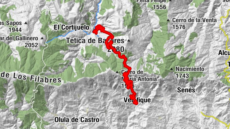Las Fuentes - Bacares - Alto de Velefique - Velefique