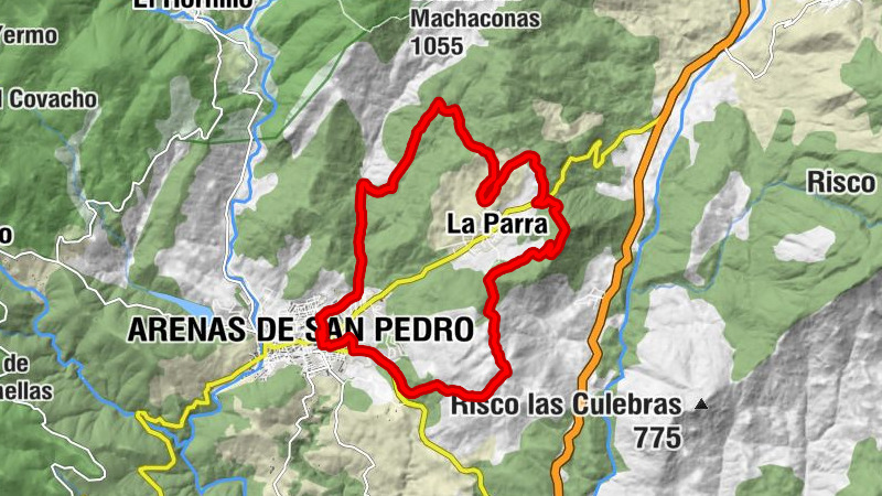 Arenas de San Pedro - Iglesia de Nuestra Señora de Lourdes - Barrera de Arroyo Higuera - La Parra