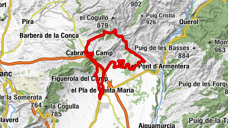 el Pla de Santa Maria - Coll de Sàrria - Roques del Migdia - Esglesia de l'Assumpció