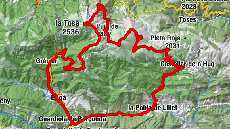 Restaurant Ca l'Asensi - Puigllançada - Puig de Comabella - Cap del Serrat Gran