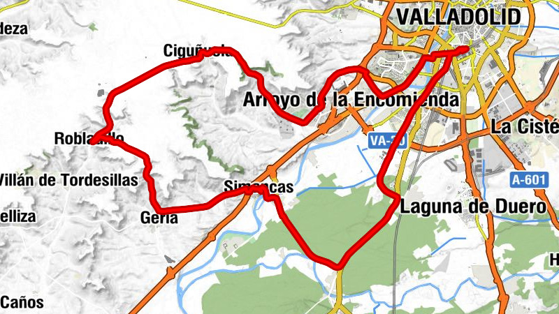 Valladolid - Campo Grande - Valladolid - El Palero - Arroyo de la Encomienda