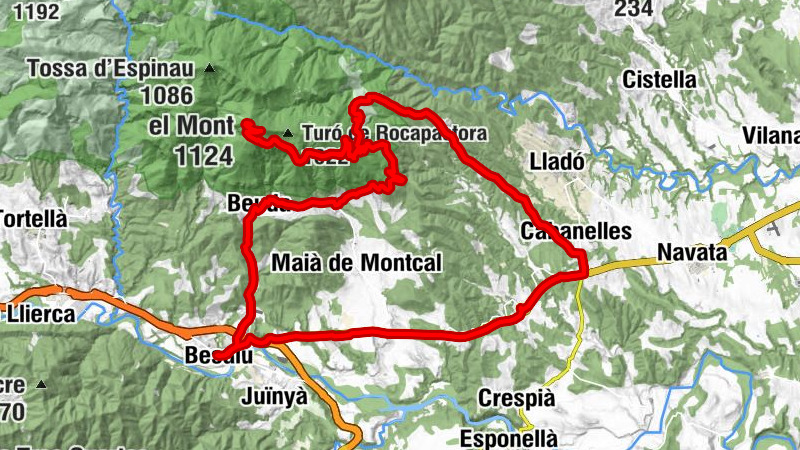 Besalú - Sant Llorenç de Sous - el Mont - Coll de Finestrelles