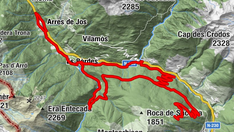 Es Bòrdes - Mair de Diu deth Rosèr - Refugi Bassa d'Olles Era Piusa - Pas deth Lop