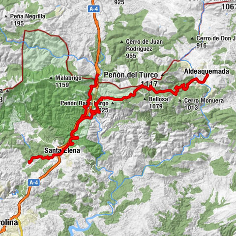 Fuente Jardines de Despeñaperros - Cafeteria Despenaperros - Collado de la Ginesa - Collado de los Jardines