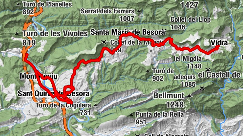 Vidrà - Castell de Besora - Santa Maria de Besora - Puig Armat