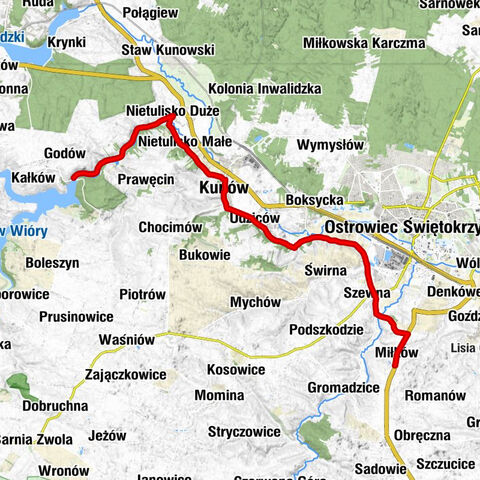 Miłków - Ostrowiec Świętokrzyski - Kunów - Przy Szosie