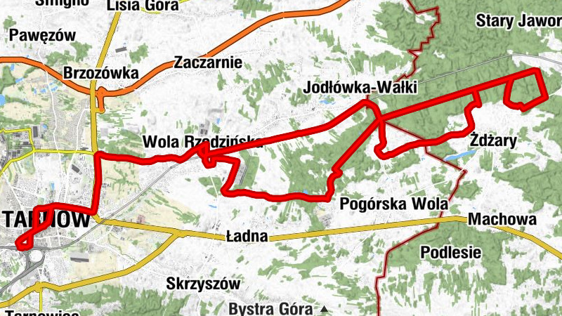 Tarnów - Sztorcowa Góra - Kościół pw. Matki Bożej Nieustającej Pomocy w Woli Rzędzińskiej - Kościół pw. Świętej Rodziny w Tarnowie