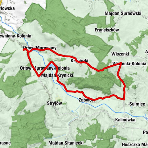 Orłów Drewniany - Orłów Murowany-Kolonia - Majdan Krynicki - Zabytów