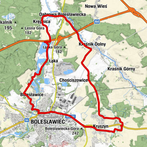 Świeborowice - Gospoda Kruszyna - Bolesławiec - Kraśnik Dolny