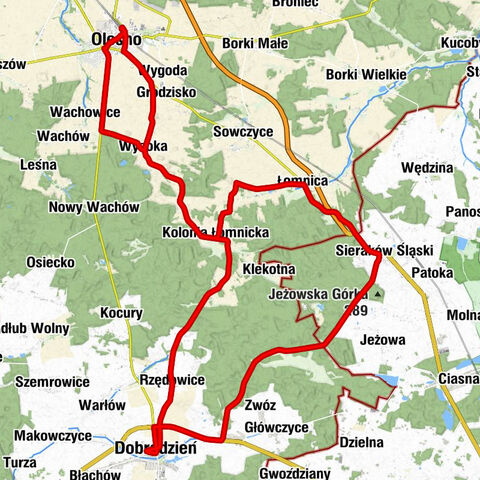 Olesno Śląskie - Kościół odpustowy pw. św. Rocha - Kaplica pw. Matki Boskiej Różańcowej - Kościół parafialny pw. św. Mikołaja i św. Małgorzaty