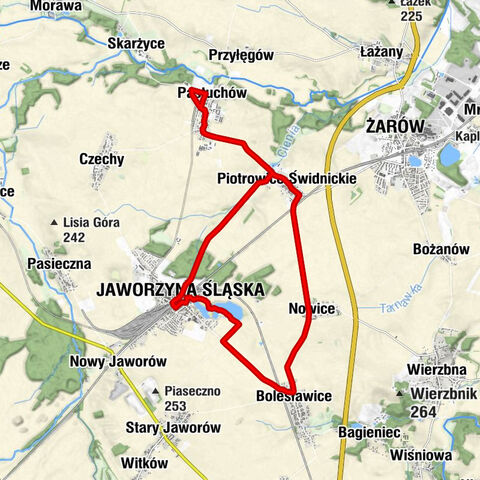 Jaworzyna Śląska - Kościół pw. Świętej Barbary - Kaplica cmentarna - Kościół pw. Podwyższenia Krzyża Świętego