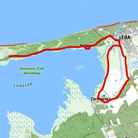 Łebsko - Żarnowska - Łeba - Karczma Słowińska Wydma