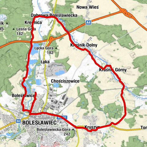 Bolesławiec - Bolesławice - Krępnica - Dąbrowa Bolesławiecka