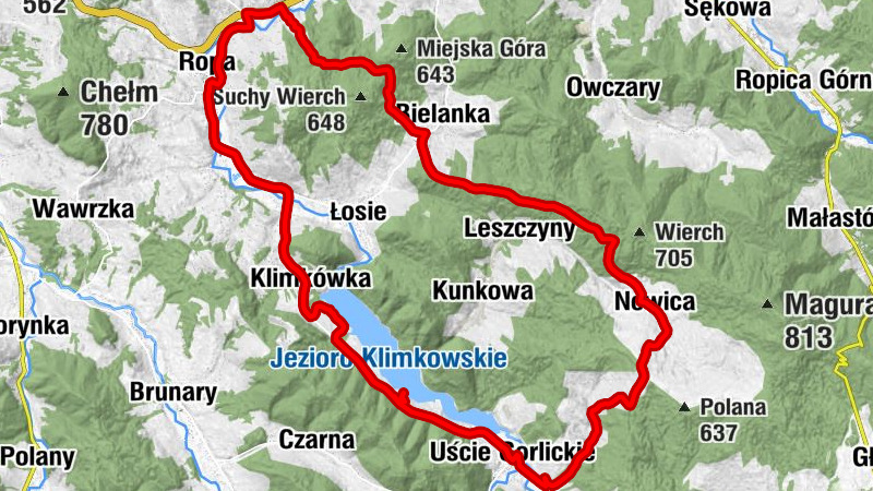 Łęgi za Górą - Cerkiew Świętej Paraskewy w Uściu Gorlickim - Wierch - Hora