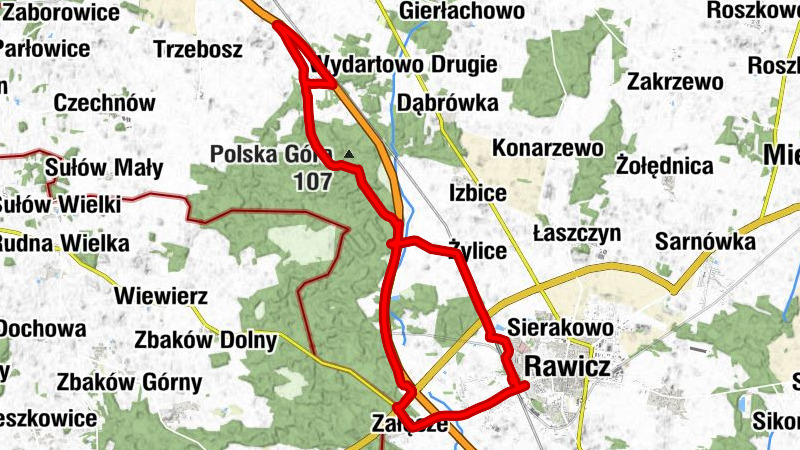 Rawicz - Żylice - Pakówka