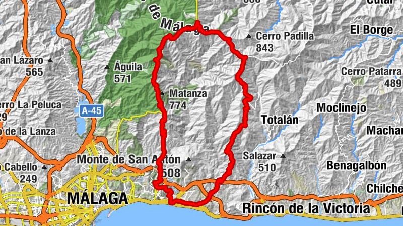 Málaga - Puerto del León - Puerto de la Bolina