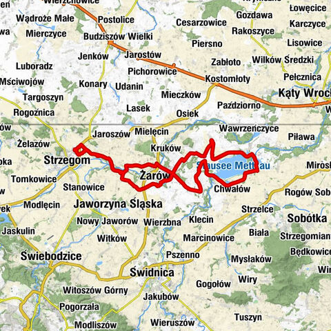Strzegom - Kościół filialny pw. św. Józefa w Pożarzysku - kaplica cmentarna Świętego Krzysztofa - Kościół pw Wniebowzięcia Najświętszej Maryi Panny