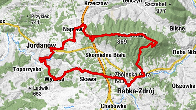 Jordanów - Luboń Mały - Luboń Wielki - Piłatowa