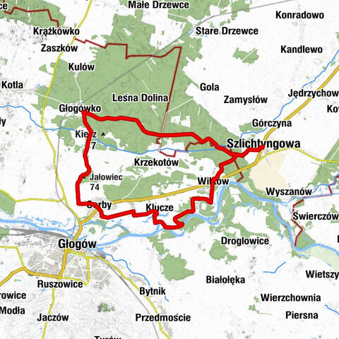 Szlichtyngowa - Wilków - Głogów - Jałowiec