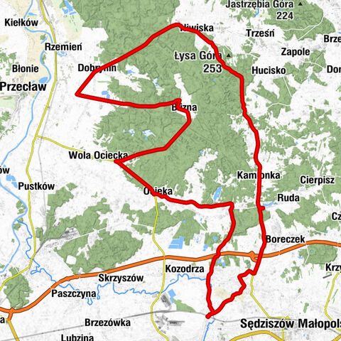 Witkowice Dolne - Borek Wielki - Grobla - Kościół św. Katarzyny Aleksandryjskiej w Ociece