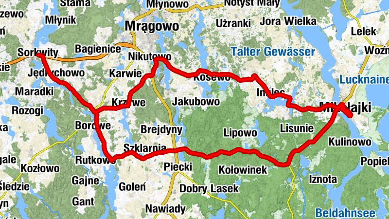Sorkwity - Kościół pw. Świętej Rodziny - Kościół pw. Matki Bożej Różańcowej - Kaplica pw. Podwyższenia Krzyża Świętego