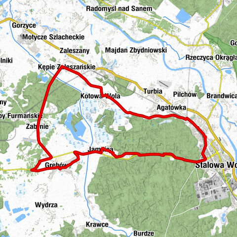 Zabrnie - Niwka - Stalowa Wola - Cyranowa Góra