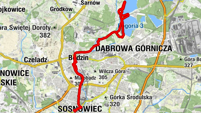 Sosnowiec Główny - Kościół pw. Świętego Tomasza Apostoła - Stara Karczma - Kościół pw. Najświętszego Serca Pana Jezusa