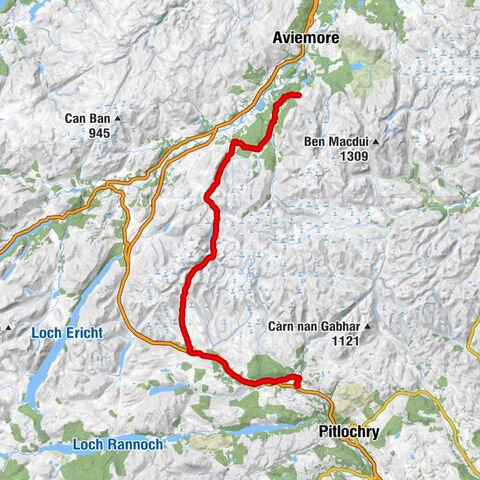 Blair Atholl - St Bride's Kirk - Inshriach ("Drake's") Bothy