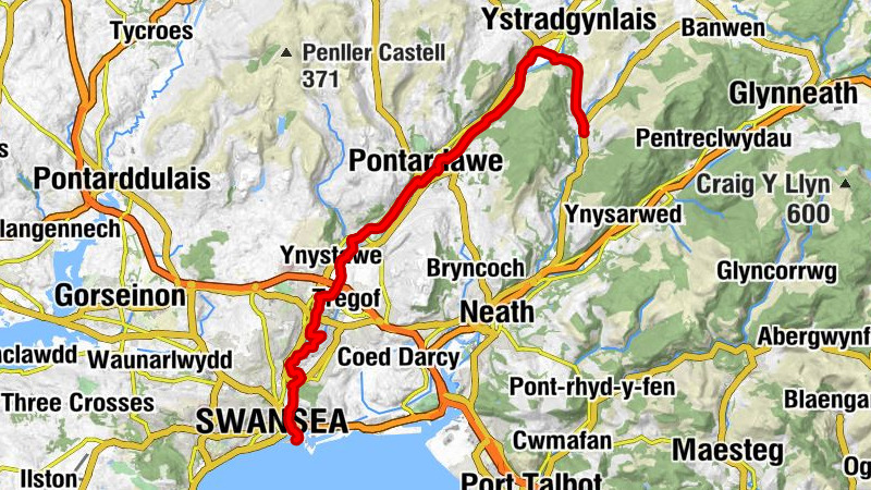 Crynant - Tiffin - Pontardawe - Swansea