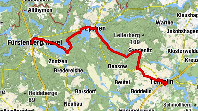 Fürstenberg (Havel) - Eichberg - Peter- und Paul-Kirche zu Gandenitz - Templin