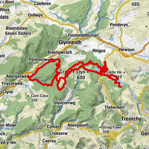 Resolven - Craig y Llyn - Nant y Rhigos - Cwmgwrach