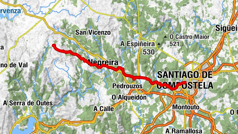 Santiago de Compostela - O Pedrouzo - Igrexa de San Mamede da Pena - Vilaserío
