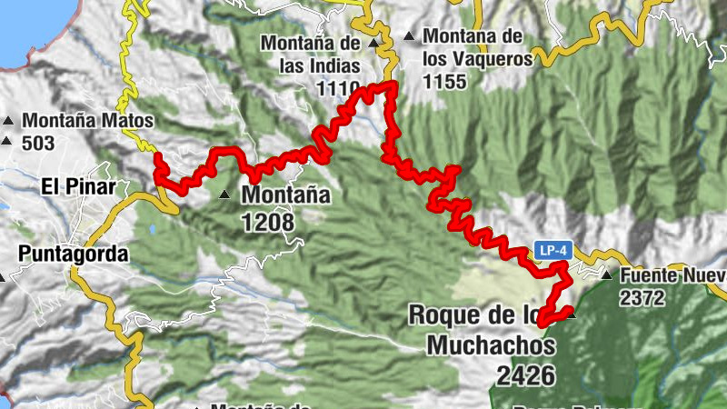 Las Tricias - Hoya Grande - Roque de los Muchachos - Cueva del Flaire