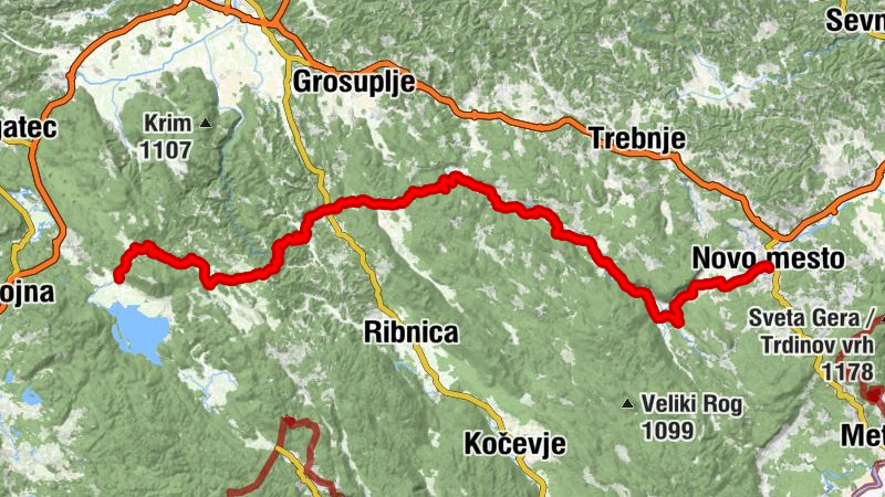 Novo mesto - Sv. Kancijan - Sveti Jernej - Cerknica