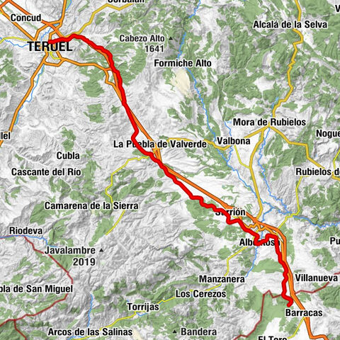 Teruel - Puerto de Escandón - La Fondica de la Estación - Albentosa