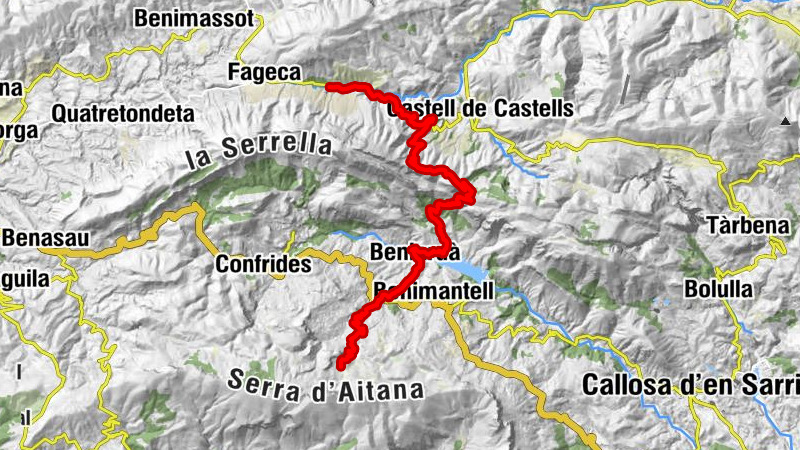 Famorca - el Castellet - Penyó de la Neu - Font de Partegat