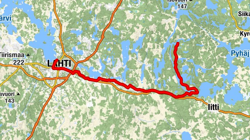 Iitti - Nastola - Lahti - Salpausselkä