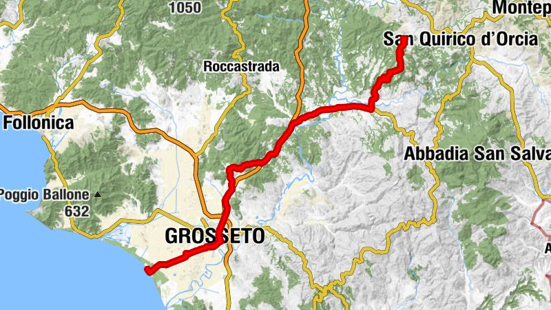 Marina di Grosseto - Poggio alle Forche - Poggio Civitella - Montalcino