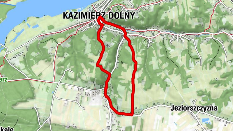 Kazimierz Dolny - Wąwóz Małachowskiego - Las Miejski - Kościół pw. Świętej Anny