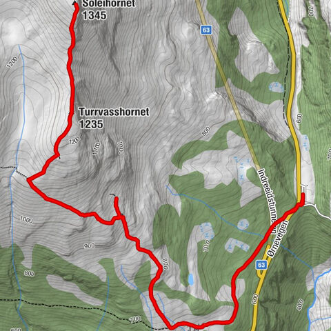 Korsmyra - Turrvasshornet - Soleihornet