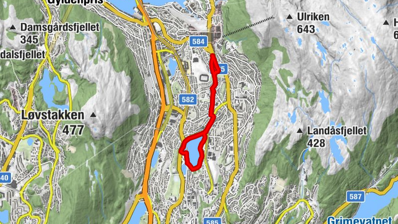 Årstad - Birkeveien lekeplass - Slettebakken kirke - Bergen