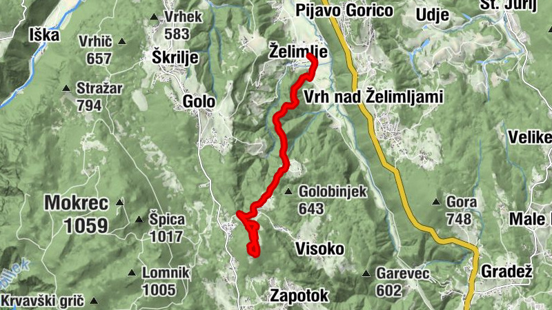 Želimlje - Oklučje - Stari grad - Kurešček