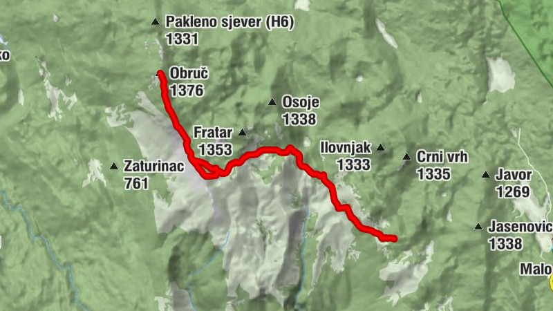 Primorsko-goranska županija - Hahlič - Obruč - Ćunina glava