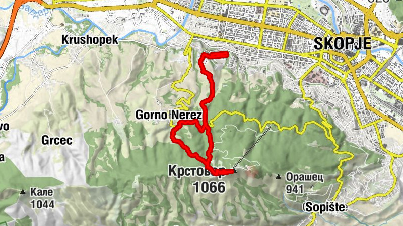 Трнодол - Горно Нерези - Крстовар - Скопје