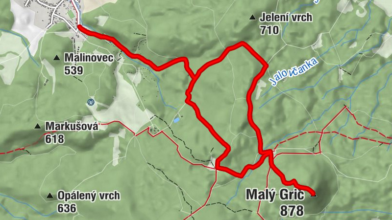 Prievidza - Predhrby - Malý Grič - Okrúhla
