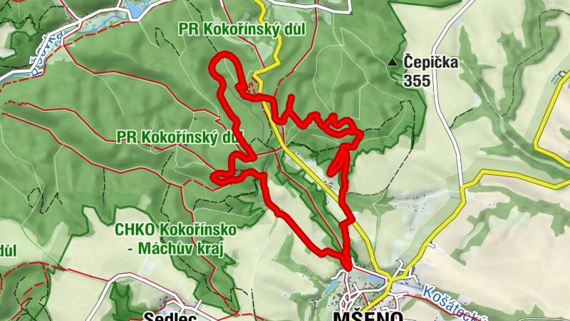 Mšeno - Debř - Hospůdka Romanov - Romanov